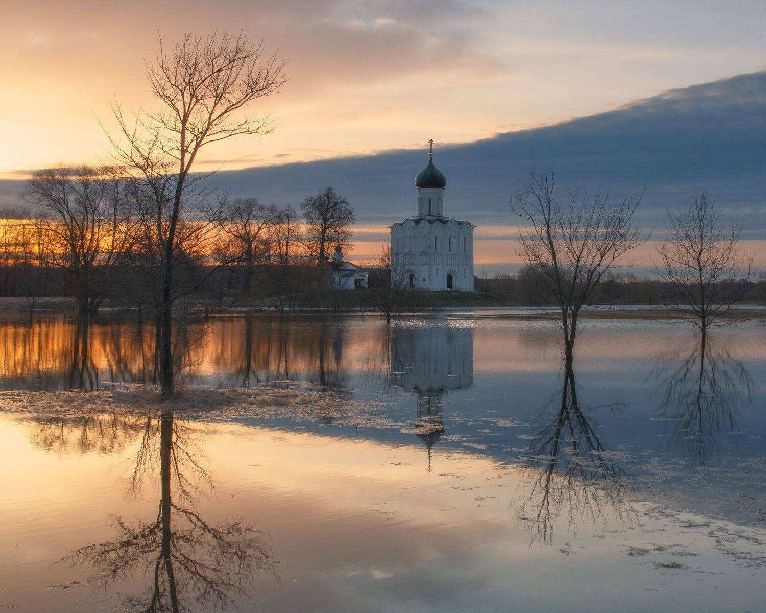 Нерль, покрова, Покрова не Нерли, пейзаж, природа, разлив, половодье, рассвет, Мартыненко Дмитрий