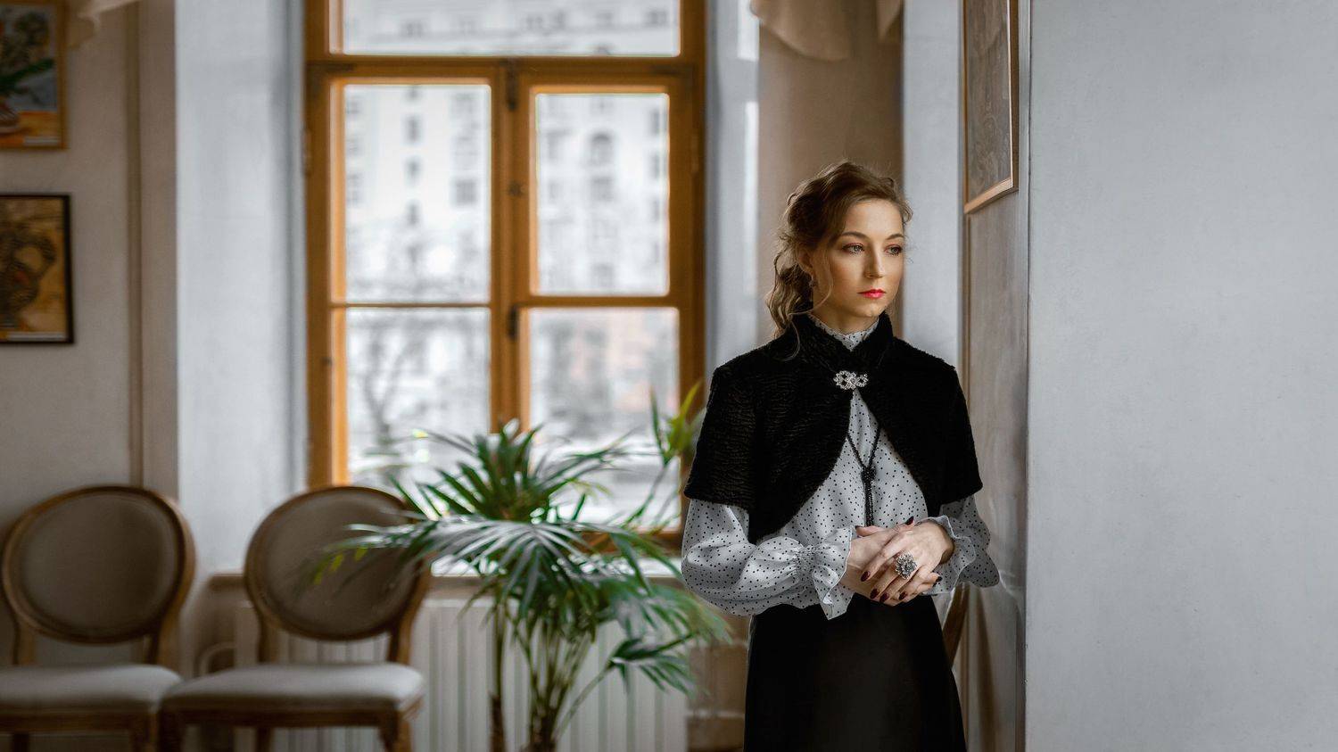 портрет девушка  красота нежность взгляд весна взгляд ретро стиль, Юрий Захаров