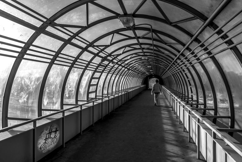 черно-белое, чб, bnw, black and white В надземном переходе фото превью