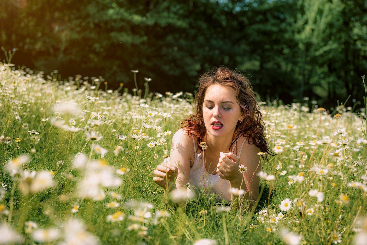 ромашки природа девушка портрет поле цветы, Андрей Володин