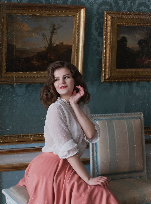 Девушка, портрет, постановочная фотография, винтаж, усадьба, ретро, шум, пленка Наталья. Винтаж фото превью