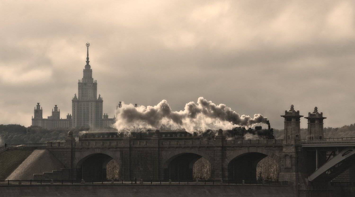 Виадук, Железная дорога, Мгу, МКЖД, Москва, Мост, Паровоз, Рельсы, Эр 774-38, Михаил Глаголев