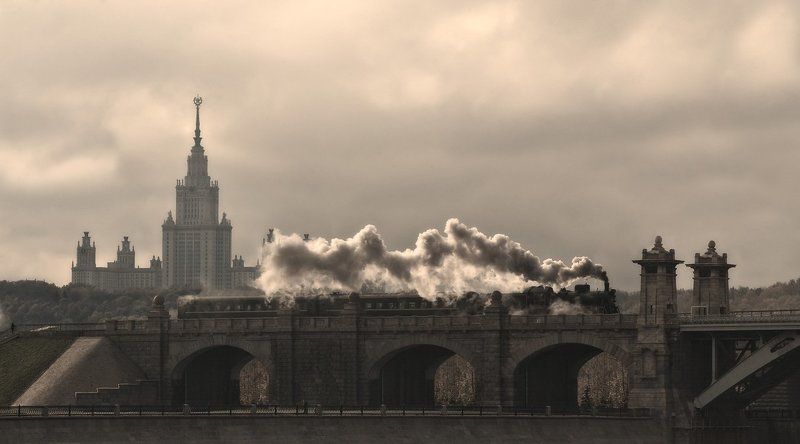 Виадук, Железная дорога, Мгу, МКЖД, Москва, Мост, Паровоз, Рельсы, Эр 774-38 Когда ходили паровозы… фото превью