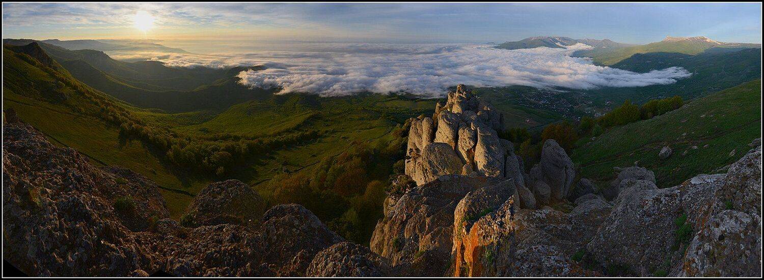 крым, весна, утро, г.демирджи ю., облака, панорама, АНАТОЛИЙ ДОВЫДЕНКО