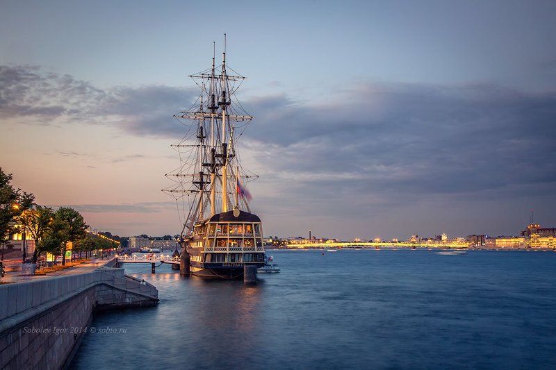 вечер, питер, санкт-петербург, фрегат благодать Благодать фото превью