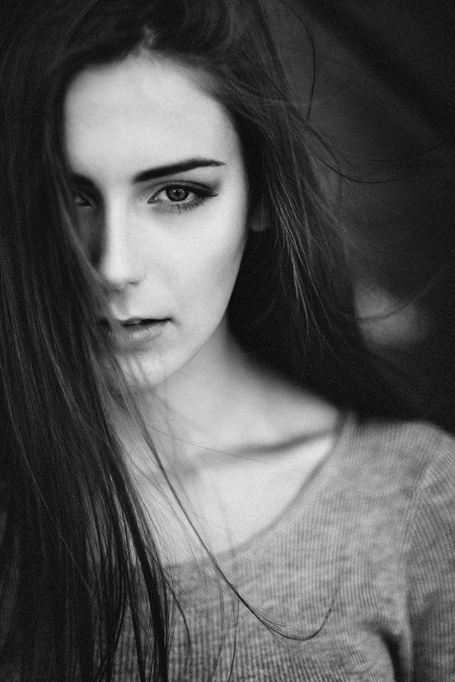 Art photo, Black & white, Girl, Portrait, Hubert Kochański