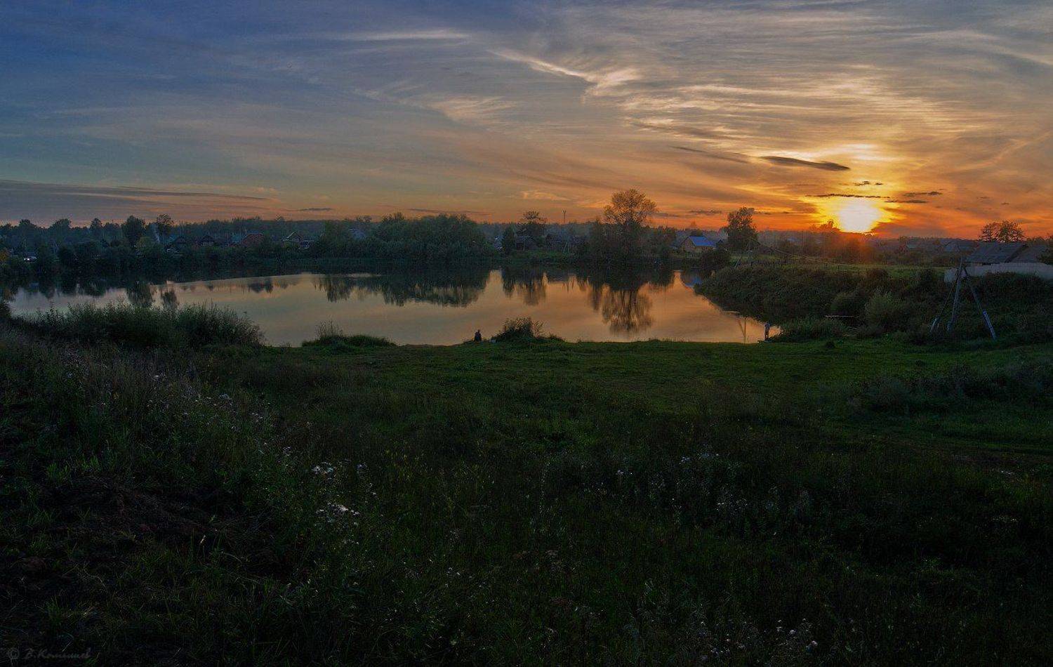 Вечер, Закат, Зорька, Лето, Пейзаж, Рыбалка, Владимир Комышев