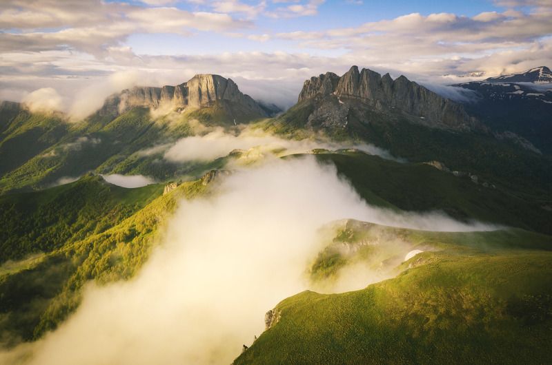 пейзаж, большой тхач, адыгея, горы, природа Рассветные Ачешбоки фото превью