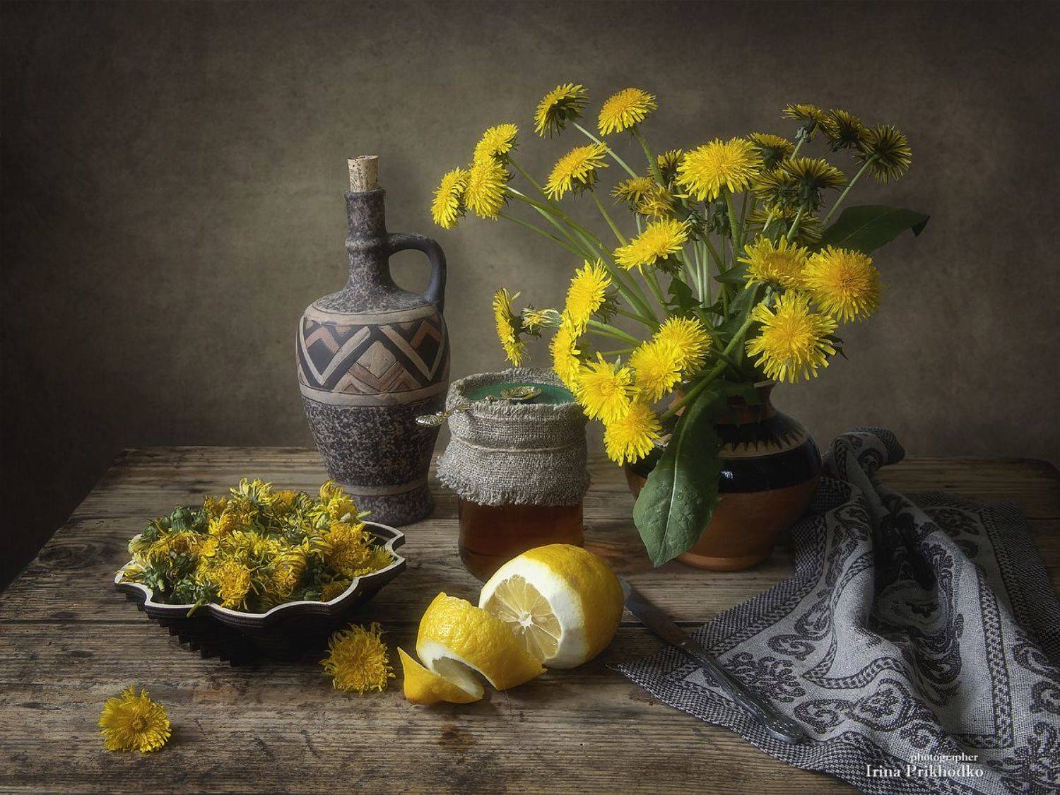 натюрморт, весна цветы, одуванчики, Приходько Ирина