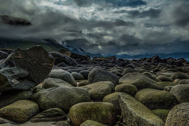 норвегия,лофотены,облачность,море Шершавость. фото превью