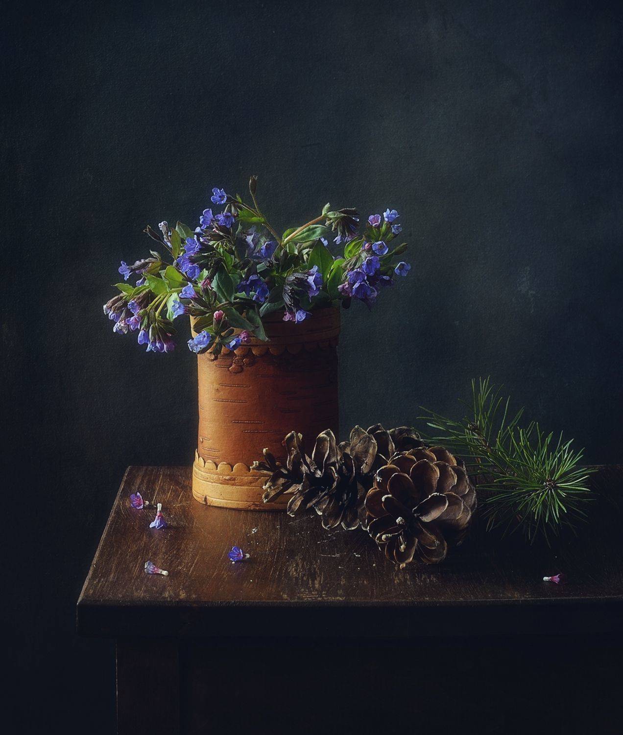 натюрморт,цветы,медуница,весна,лес, Наталия К