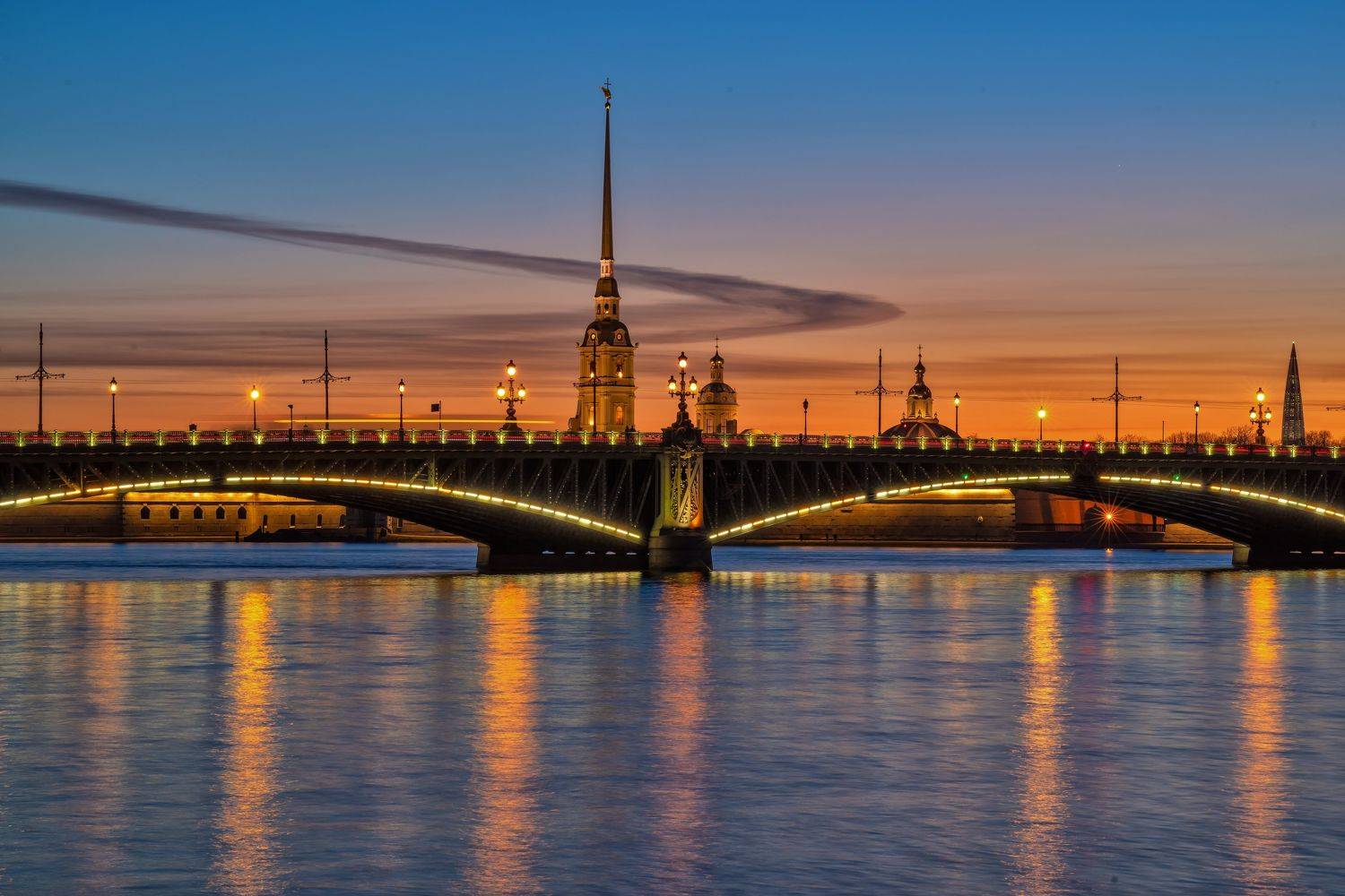 город вечер мост архитектура река собор, Тамара