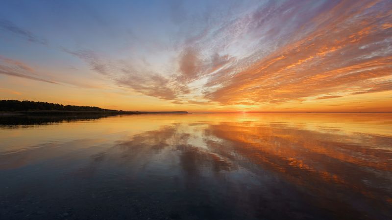 балтийское море, закат, отражение * фото превью