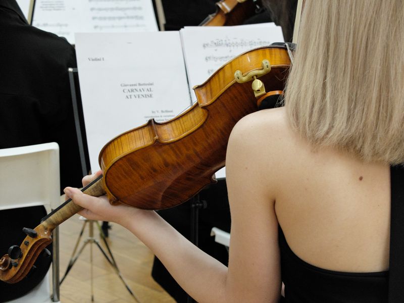 скрипка, музыкант, девушка, партитура Карнавал в Венеции фото превью