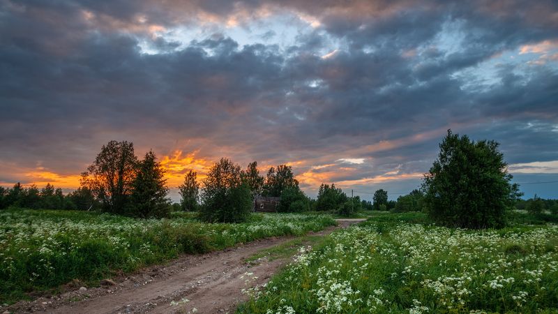 великий двор,вологодчина,кема,север Вечерело фото превью