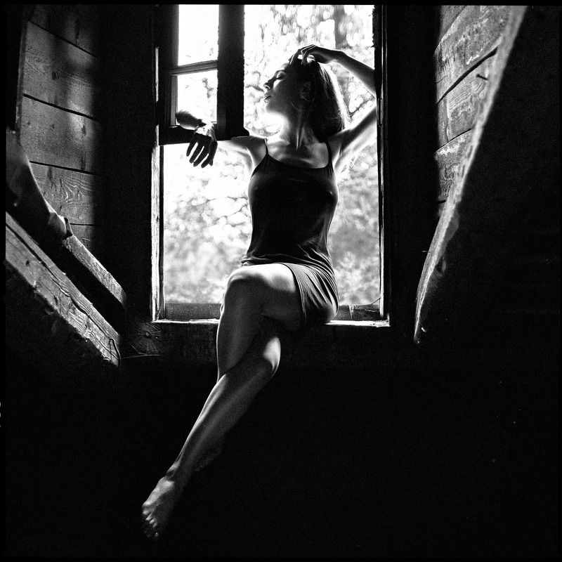 портрет, , , , девушка, , , , чб, , , , лето, , , , portrait, , , , bw, , , , sexy Летний день фото превью