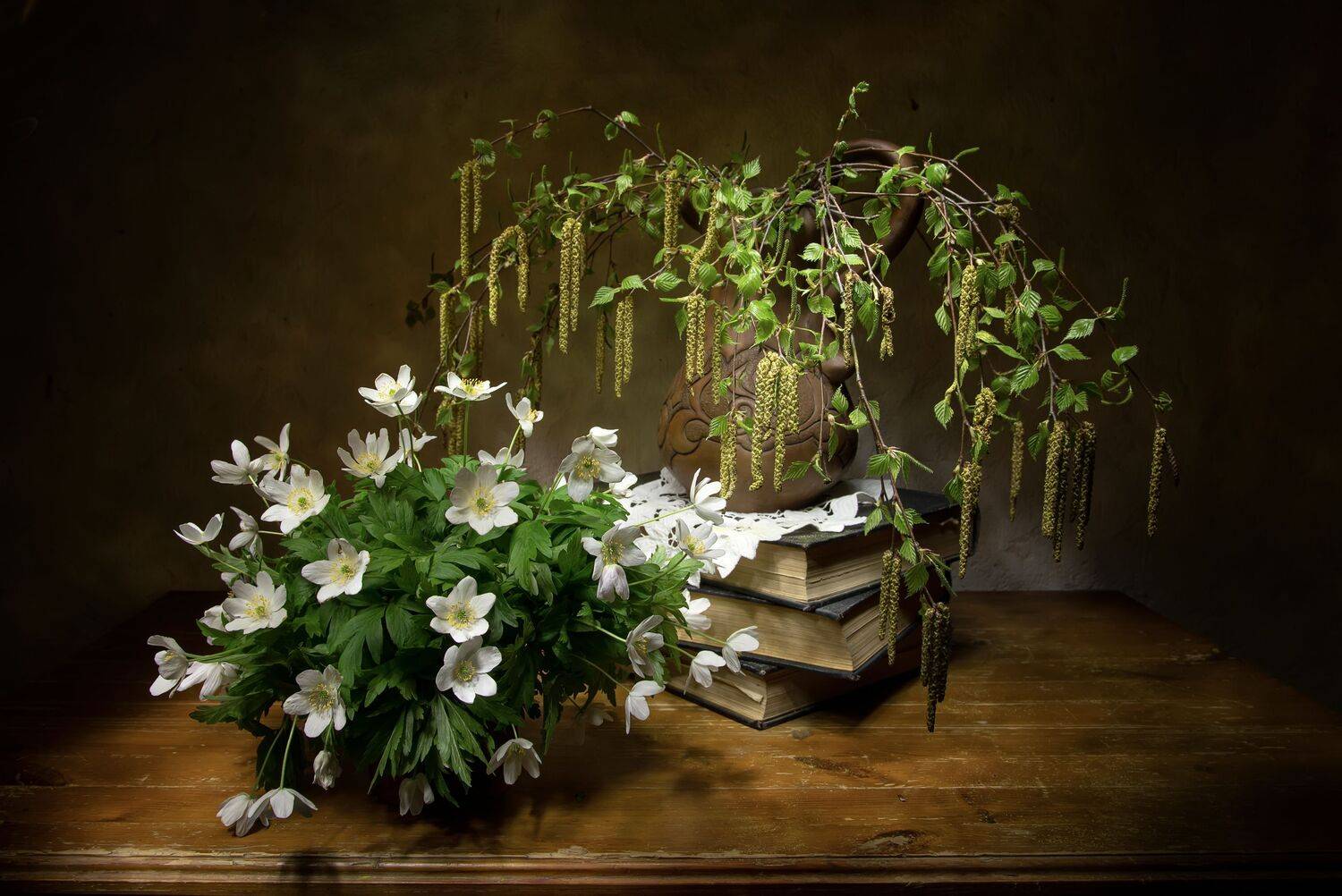 натюрморт, весна, ветреница, береза, сережки, Феденкова Татьяна