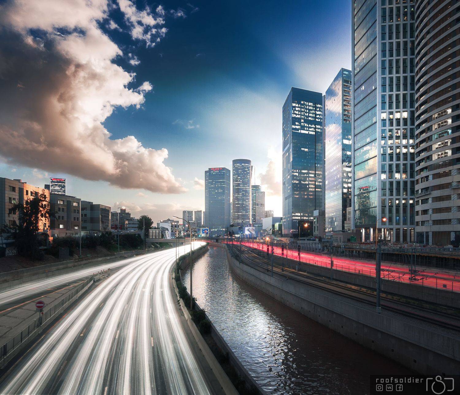 Tel aviv, Israel, night, city, urban, architecture, cityscape, blue, longexposure, Голубев Алексей