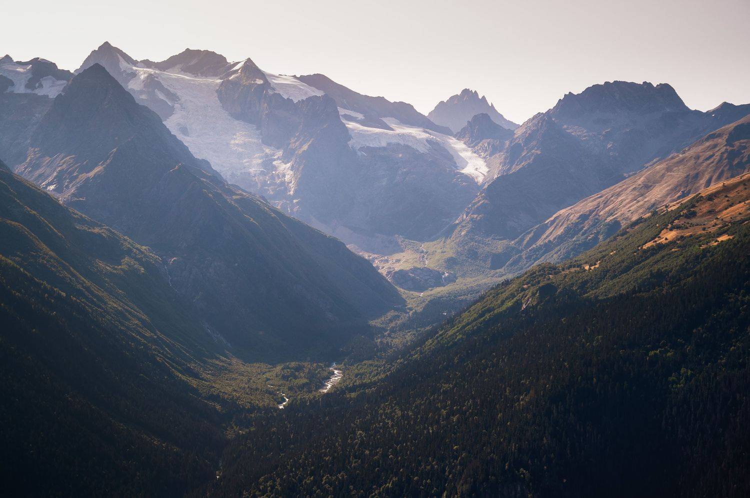 dombay, landscape, mountains, range, nature, caucasus, plateau, morning, fog, summer,, Бугримов Егор
