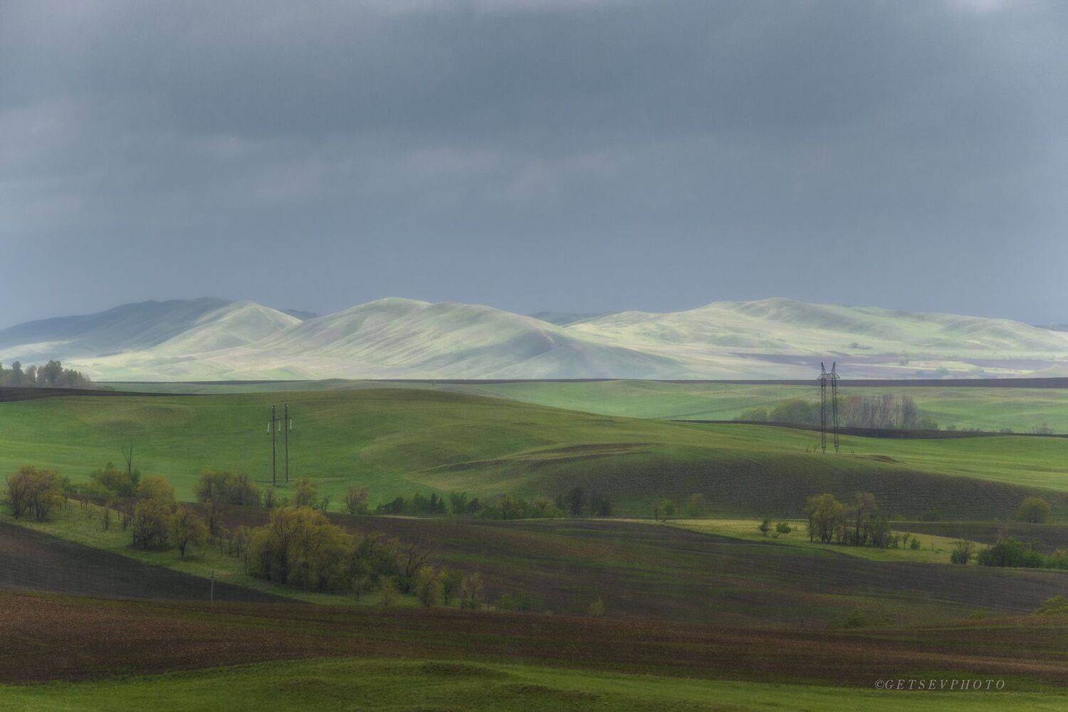 горы, степь, поля, пейзаж, лето, Евгений Гецев