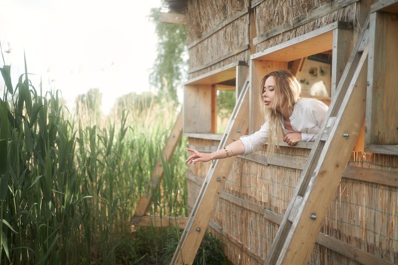 blonde, model, outdoor, horizontal, 35mm, nature, bokeh, natural light, art, sony Denisa C фото превью