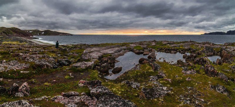 баренцево море, кольский п-ов, лето, море, небо, панорама, пейзаж, природа, путешествие, север, териберка, туризм Старик и море фото превью