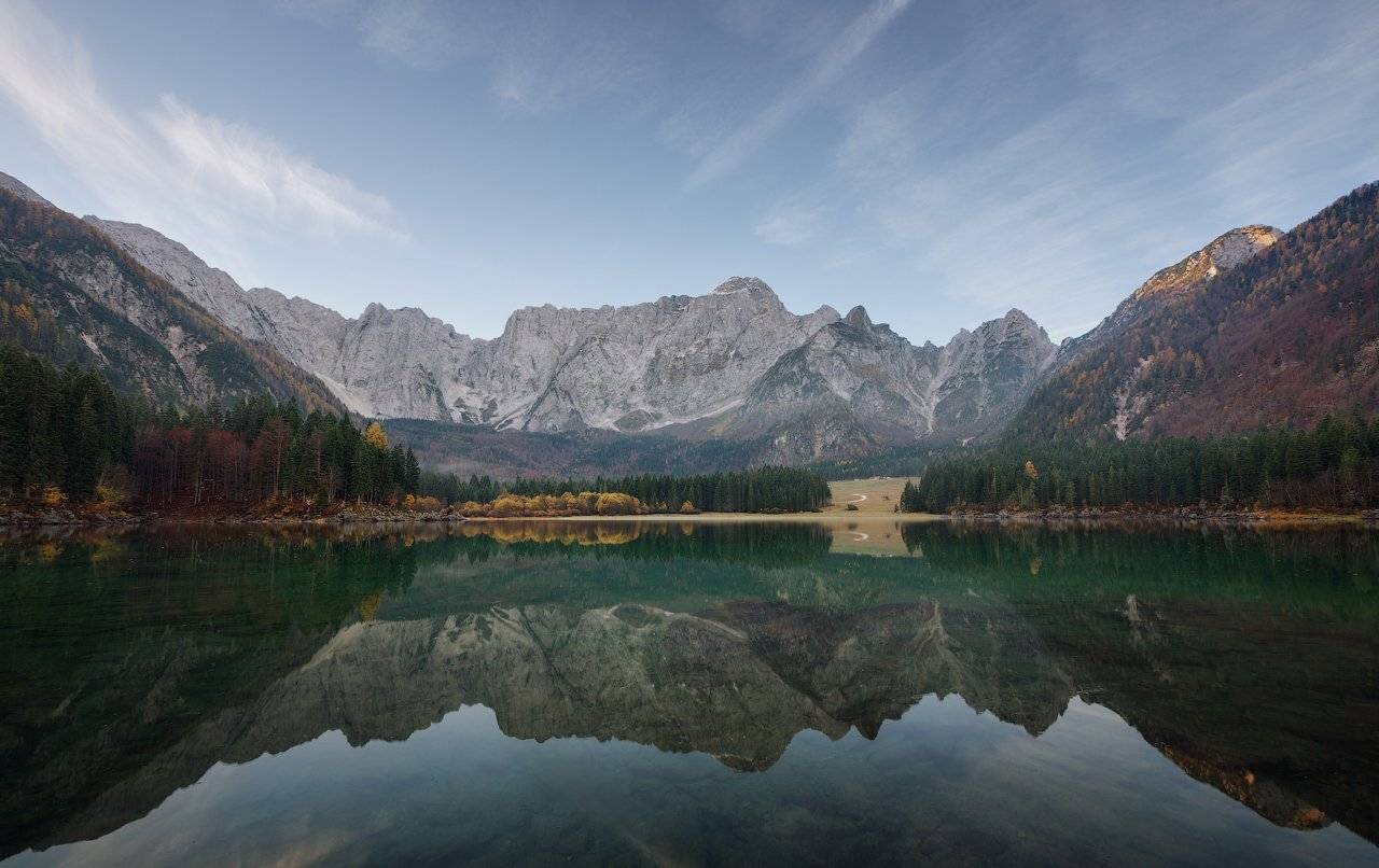 Alps, Italy, Lago Di Fusine, Mangart, Альпы, Италия, Мангарт, Озеро Фузине, Денис Сорокин