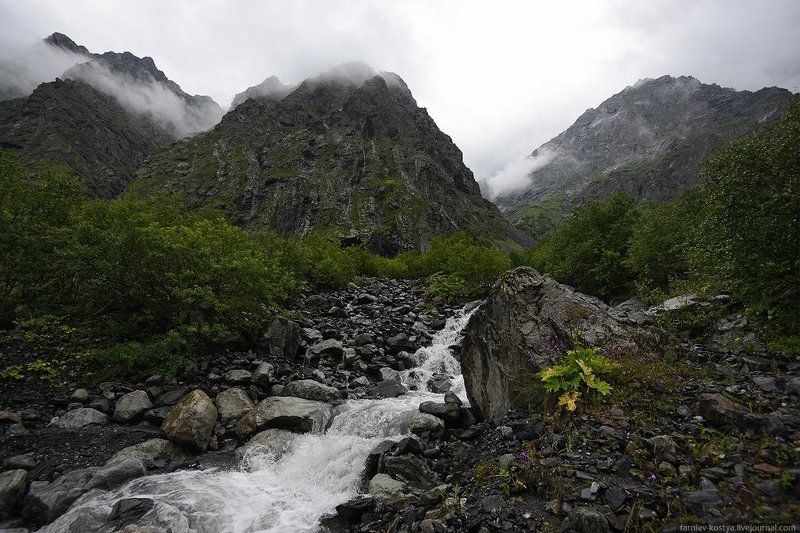 Caucasus, Landscape, Northern osetia, Ossetia, Горная река, Горы, Даргавское ущелье, Кавказские горы, Мидаграбин, Пейзаж, Северная осетия Мидаграбин фото превью