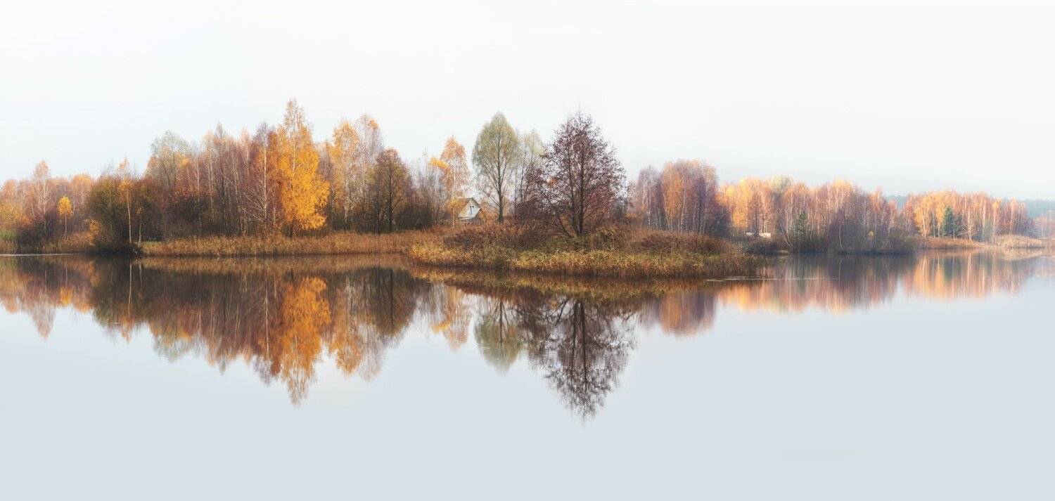 Осень, Отражение, Пейзаж, Природа, Александр Удовиченко