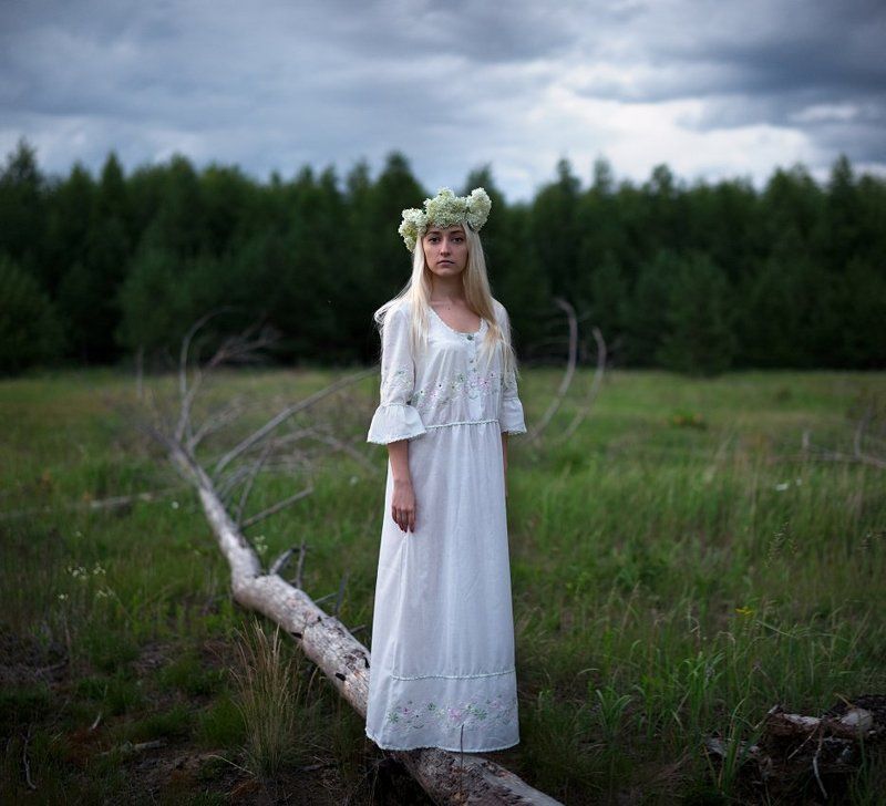 Вечер, Девушка, Лес *** фото превью