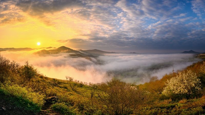Foggy sunrise at Port Bohemica фото превью