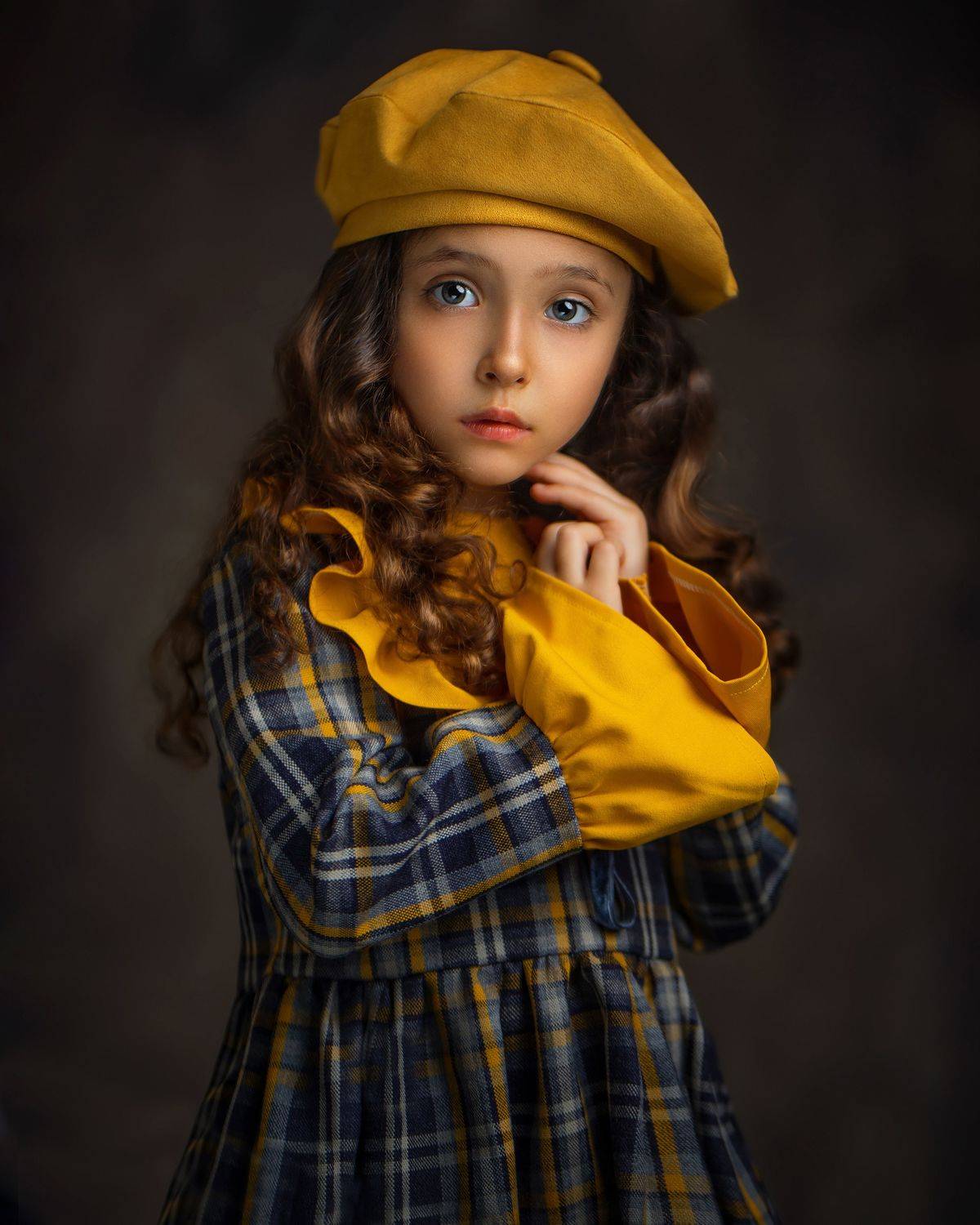 portrait, fine art, vintage, blue eye, child, girl, Mehdi Taghavi