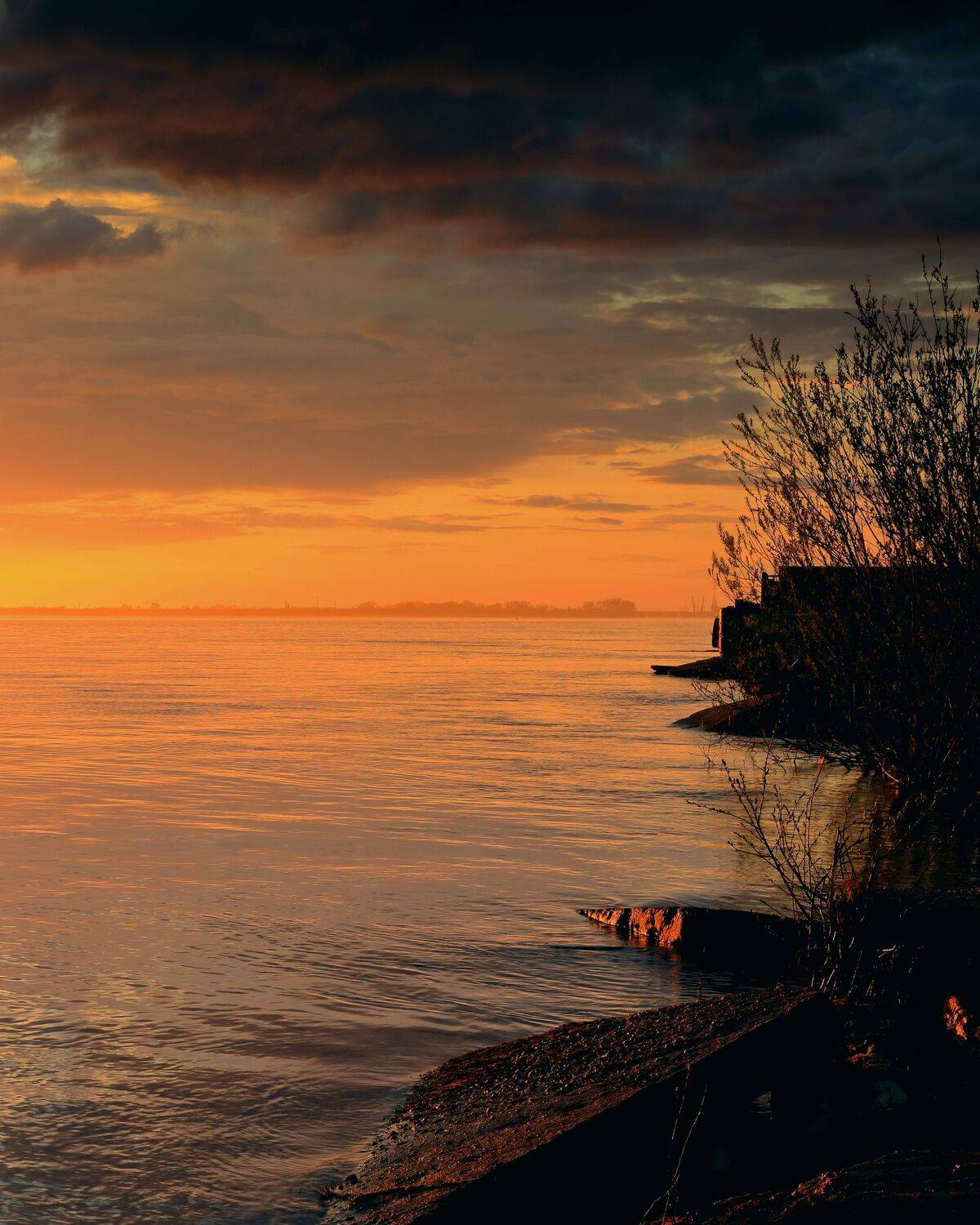 вечер, природа, закат, река, небо, архангельск, Титов Александр