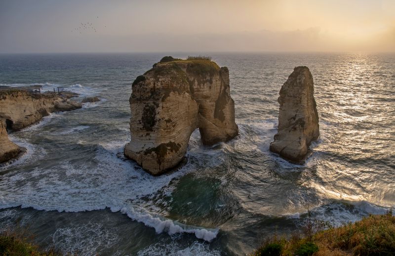 вечер, нд, голубиные скалы, ливан, бейрут, evening, pigeon rocks, lebanon, beirut, ближний восток нд, ближний восток,  азия Вечер у Голубиных скал фото превью