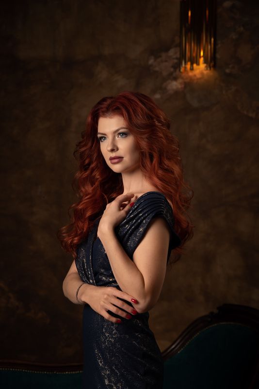 Портрет, женскийпортрет, платье, девушка Валя фото превью