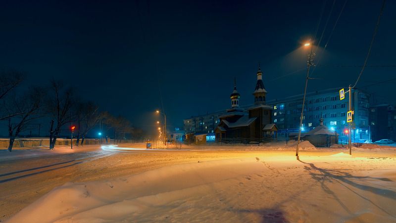 зимний вечер фото превью