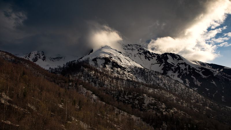 архыз, горы, перевал, закат Подъём на перевал Архызское седло фото превью