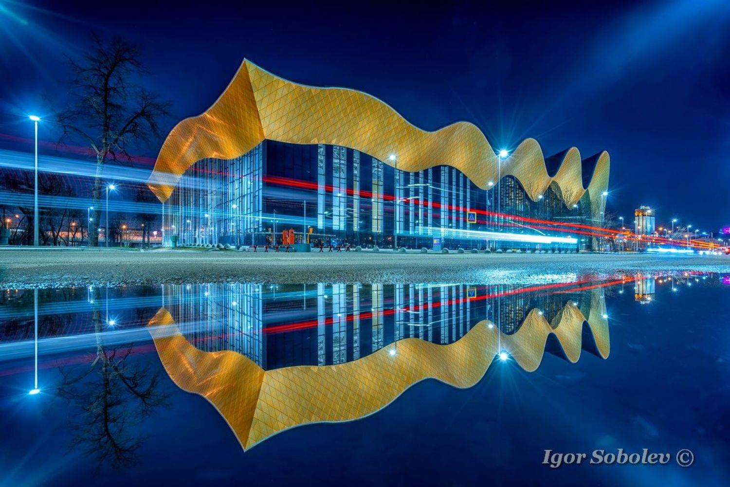 дворец гимнастики, москва, отражение, Игорь Соболев