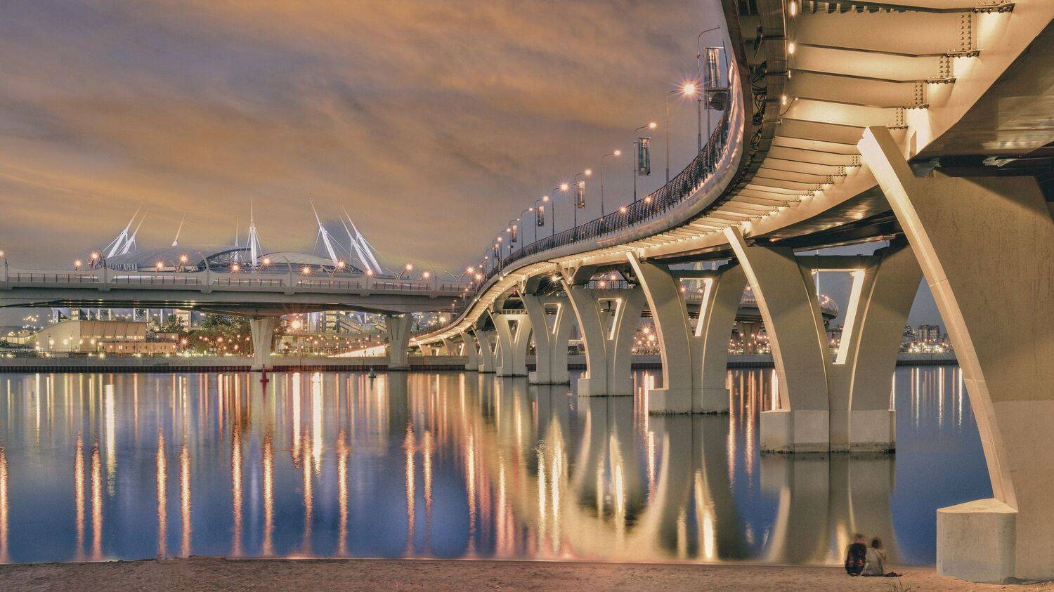 санкт-петербург, нева, белая ночь, мост, отражение, Байдуков Александр