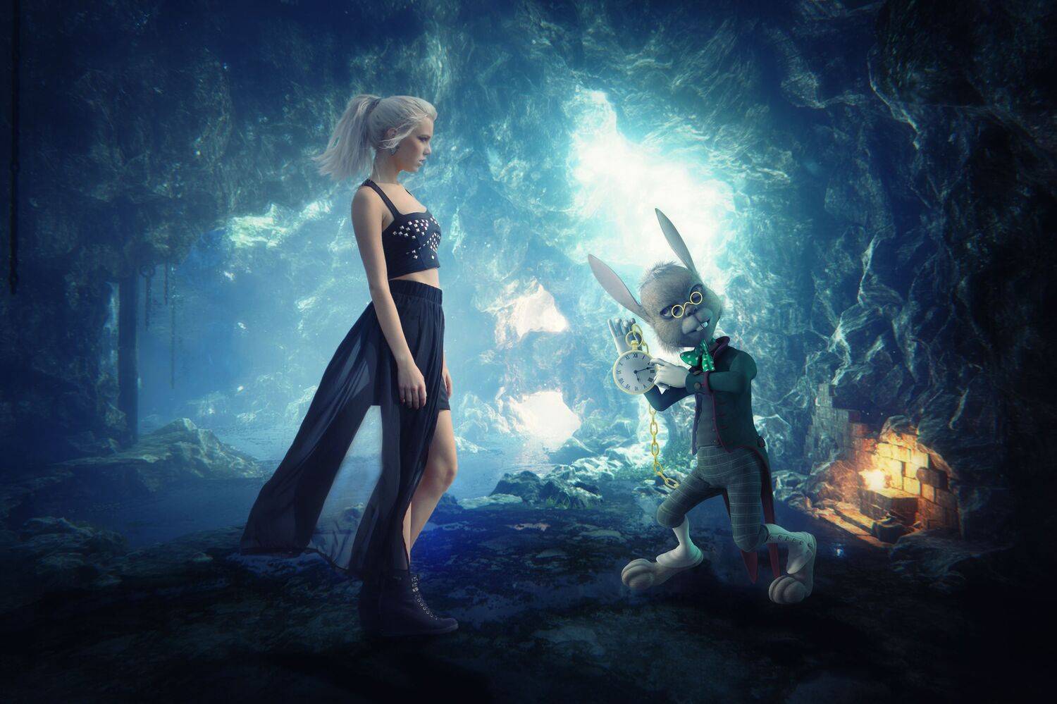 алиса, кролик, пещера, Sergii Vidov