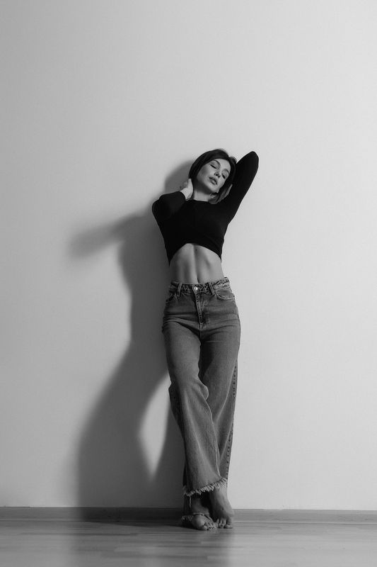 портрет, девушка, чб, женский портрет Лена фото превью