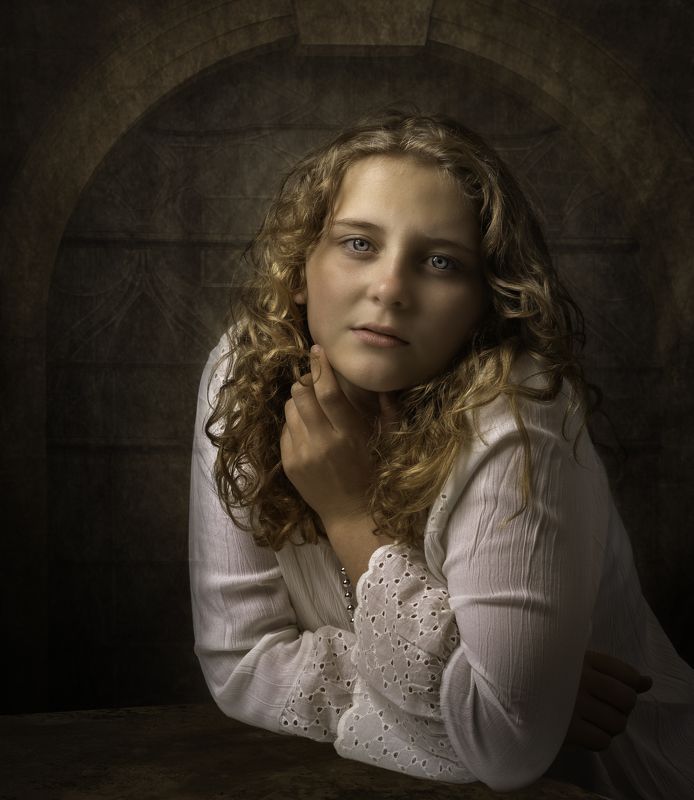 girl at a window фото превью