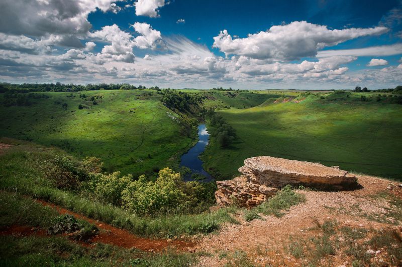 пейзаж липецкая область елец елецкий район воргольские скалы максим чурляев Вид с Воргольских скал фото превью
