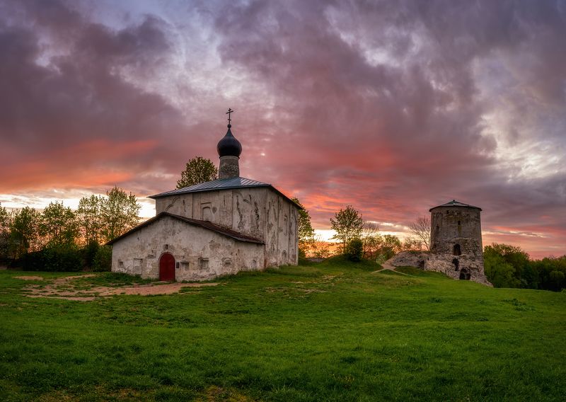 псков, пейзаж, Утро на Гремячей горке фото превью