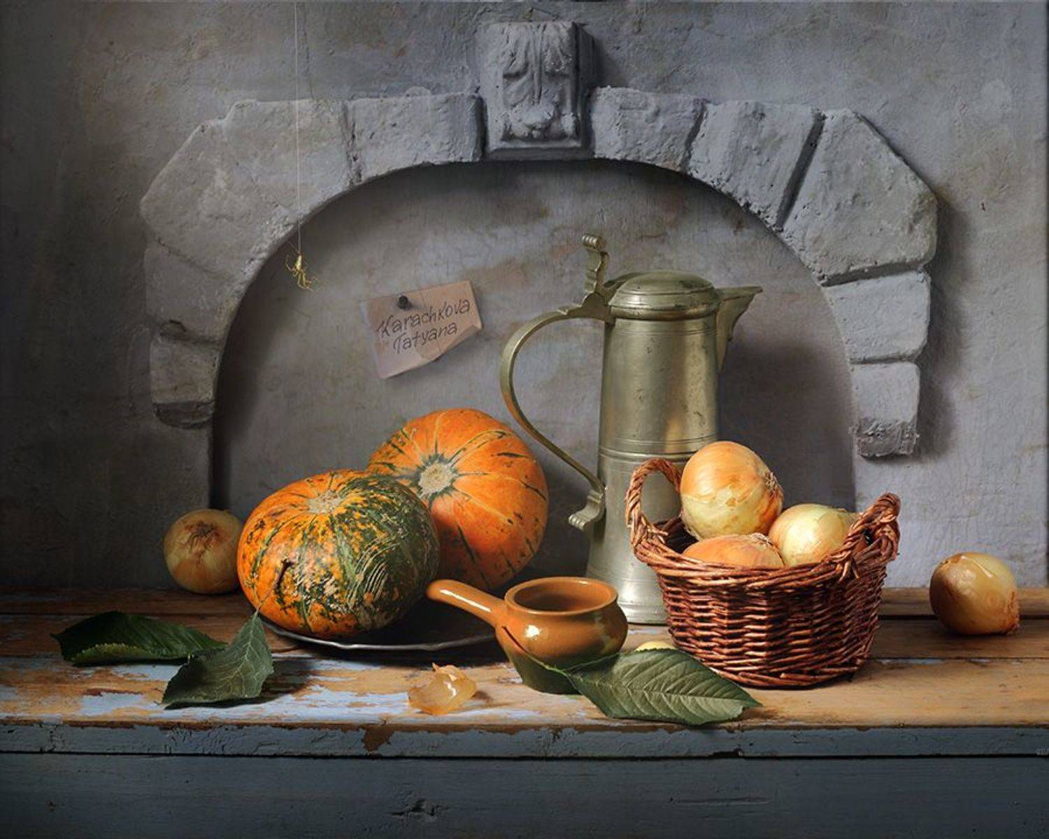натюрморт, тыквы, лук, Tatyana Karachkova