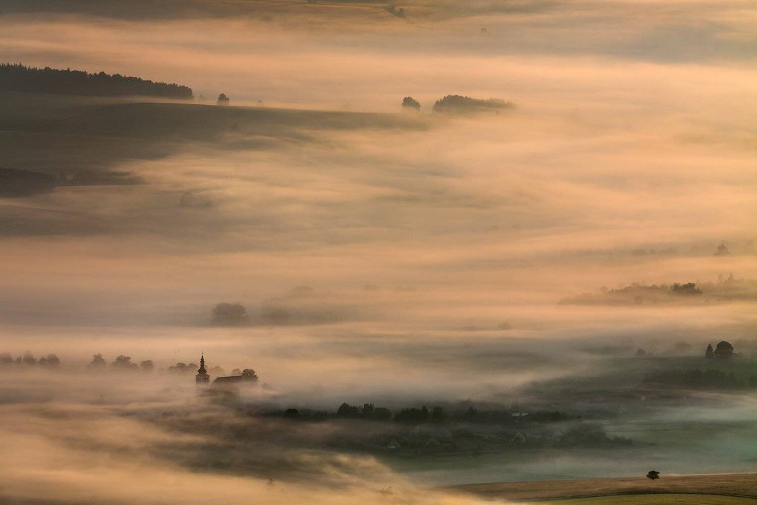 Canon, Church, Landscapes, Mist, Iza,Darek