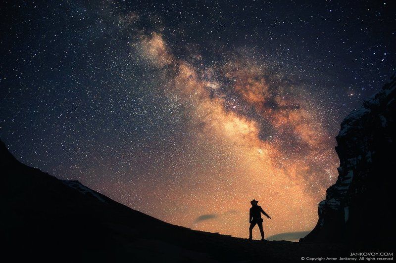 Annapurna region, Himalayas, Man, Milky way, Nepal, Night photography, Space, Stars, Universe, Непал, Гималаи, Млечный Путь, зв Guardian of the Galaxy фото превью