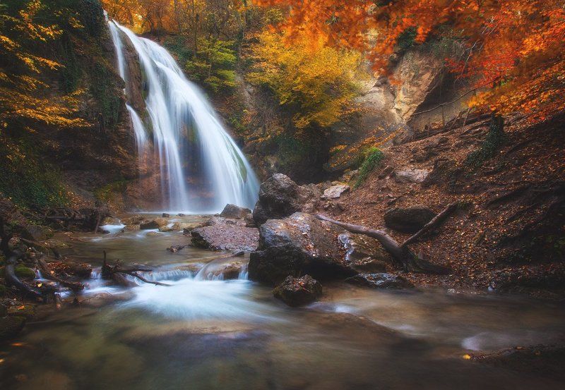 Водопад, Джур-джур, Крым, Осень * * * фото превью