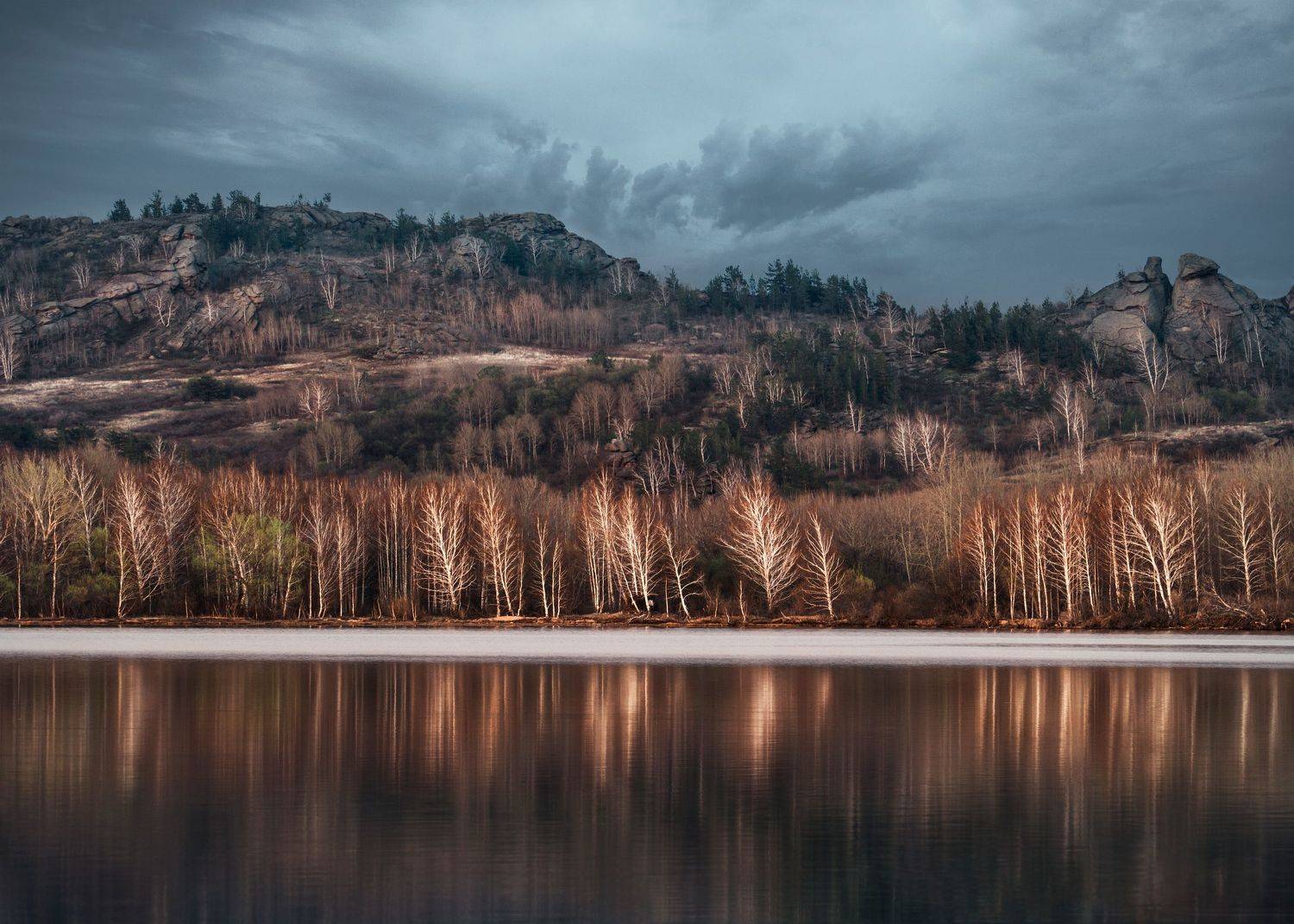 озеро, весна, вечер, Максим Салихов