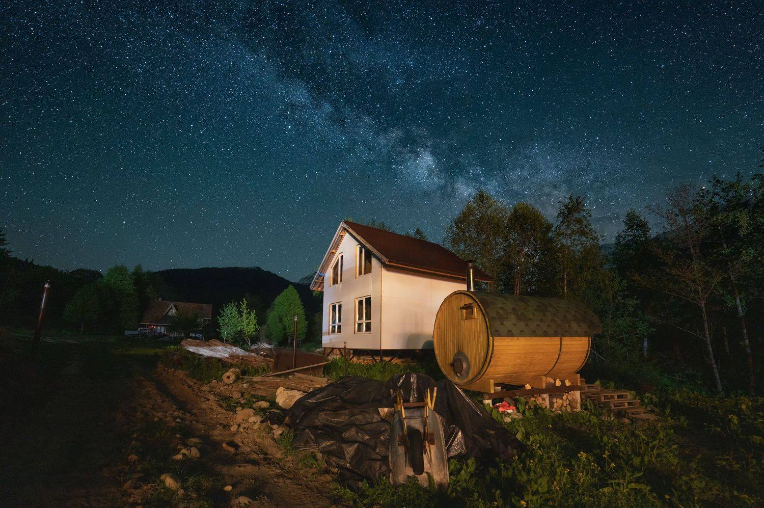 carachay, cherkessia, milkyway, starry, night, countryside, caucasus, sky,, Бугримов Егор